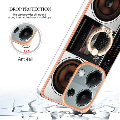 YB IMD Series-20 Style D for Xiaomi Redmi Note 13 Pro 4G / Poco M6 Pro 4G TPU Case Ring Kickstand 2.0mm Back Cover