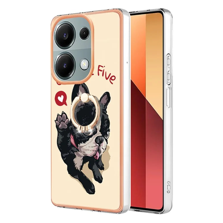 YB IMD Series-20 Style D for Xiaomi Redmi Note 13 Pro 4G / Poco M6 Pro 4G TPU Case Ring Kickstand 2.0mm Back Cover