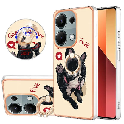YB IMD Series-20 Style D for Xiaomi Redmi Note 13 Pro 4G / Poco M6 Pro 4G TPU Case Ring Kickstand 2.0mm Back Cover