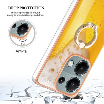 YB IMD Series-20 Style D for Xiaomi Redmi Note 13 Pro 4G / Poco M6 Pro 4G TPU Case Ring Kickstand 2.0mm Back Cover