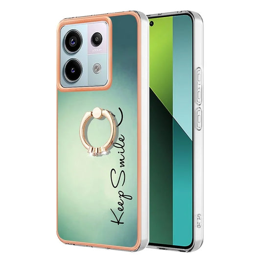 YB IMD Series-20 Style D for Xiaomi Redmi Note 13 Pro 5G / Poco X6 5G Case 2.0mm TPU Ring Kickstand Phone Cover