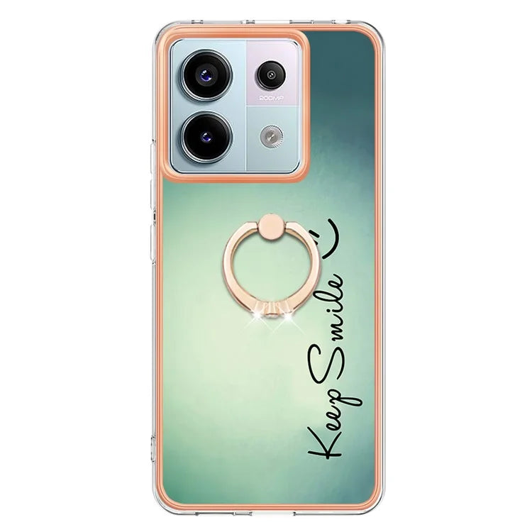 YB IMD Series-20 Style D for Xiaomi Redmi Note 13 Pro 5G / Poco X6 5G Case 2.0mm TPU Ring Kickstand Phone Cover