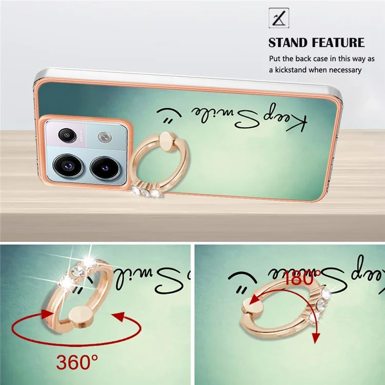 YB IMD Series-20 Style D for Xiaomi Redmi Note 13 Pro 5G / Poco X6 5G Case 2.0mm TPU Ring Kickstand Phone Cover