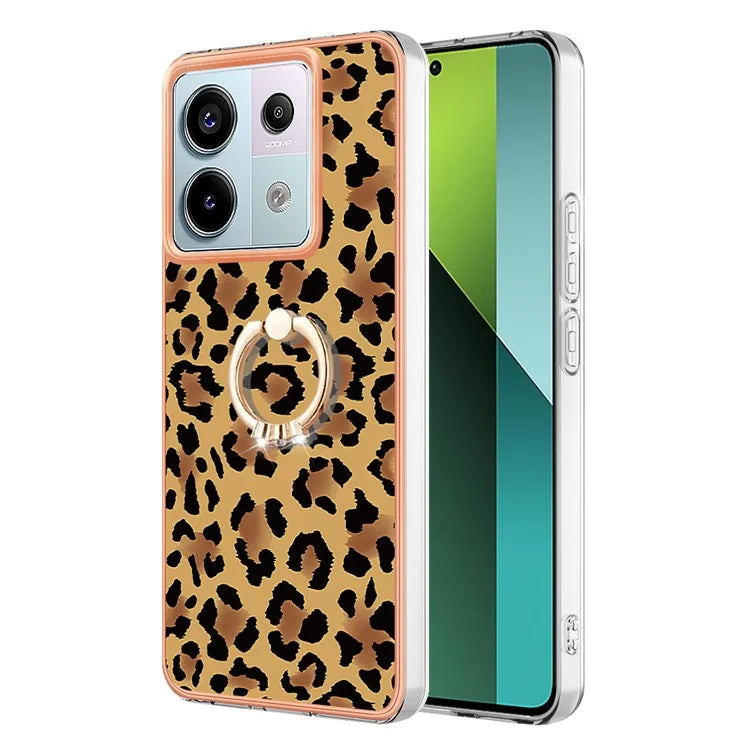 YB IMD Series-20 Style D for Xiaomi Redmi Note 13 Pro 5G / Poco X6 5G Case 2.0mm TPU Ring Kickstand Phone Cover