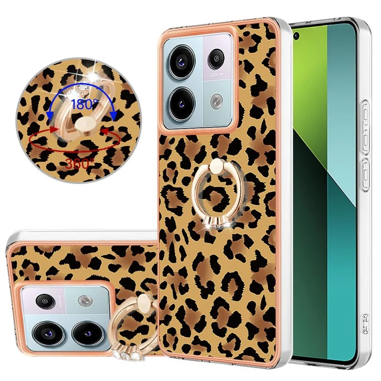 YB IMD Series-20 Style D for Xiaomi Redmi Note 13 Pro 5G / Poco X6 5G Case 2.0mm TPU Ring Kickstand Phone Cover
