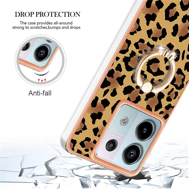 YB IMD Series-20 Style D for Xiaomi Redmi Note 13 Pro 5G / Poco X6 5G Case 2.0mm TPU Ring Kickstand Phone Cover