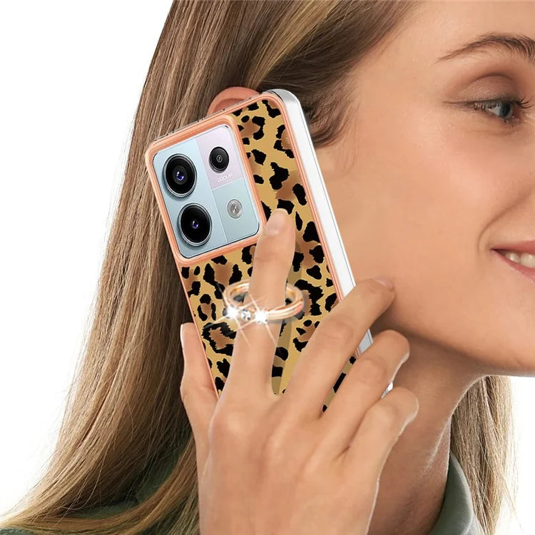 YB IMD Series-20 Style D for Xiaomi Redmi Note 13 Pro 5G / Poco X6 5G Case 2.0mm TPU Ring Kickstand Phone Cover
