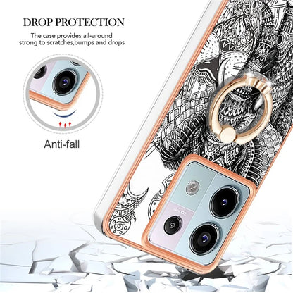 YB IMD Series-20 Style D for Xiaomi Redmi Note 13 Pro 5G / Poco X6 5G Case 2.0mm TPU Ring Kickstand Phone Cover