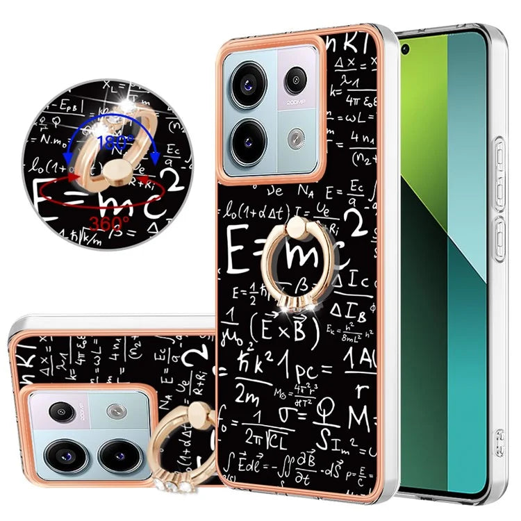 YB IMD Series-20 Style D for Xiaomi Redmi Note 13 Pro 5G / Poco X6 5G Case 2.0mm TPU Ring Kickstand Phone Cover
