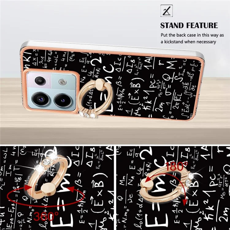 YB IMD Series-20 Style D for Xiaomi Redmi Note 13 Pro 5G / Poco X6 5G Case 2.0mm TPU Ring Kickstand Phone Cover