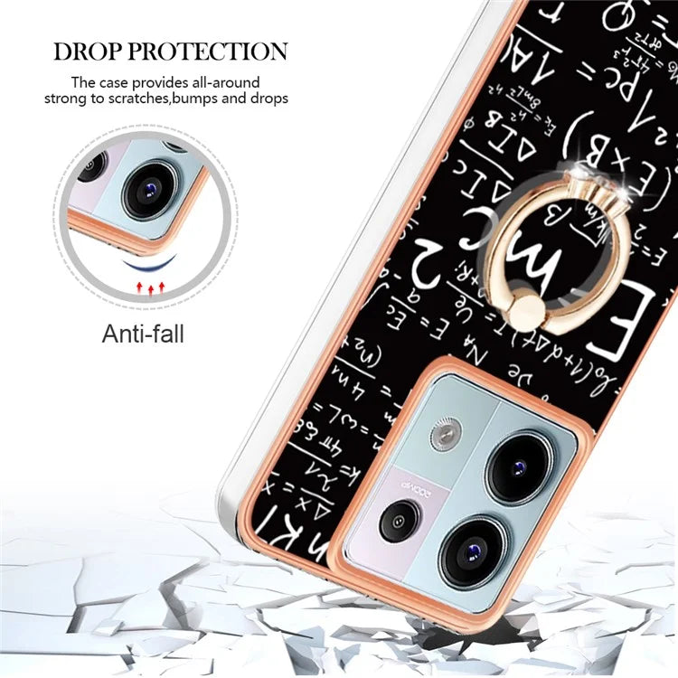 YB IMD Series-20 Style D for Xiaomi Redmi Note 13 Pro 5G / Poco X6 5G Case 2.0mm TPU Ring Kickstand Phone Cover