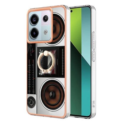 YB IMD Series-20 Style D for Xiaomi Redmi Note 13 Pro 5G / Poco X6 5G Case 2.0mm TPU Ring Kickstand Phone Cover