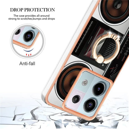 YB IMD Series-20 Style D for Xiaomi Redmi Note 13 Pro 5G / Poco X6 5G Case 2.0mm TPU Ring Kickstand Phone Cover