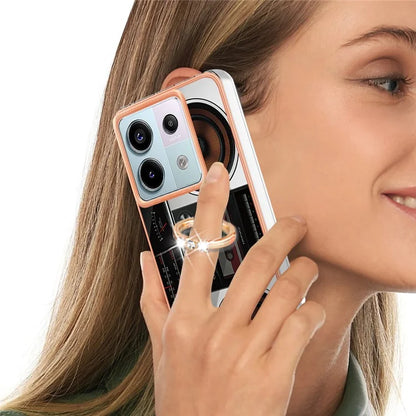 YB IMD Series-20 Style D for Xiaomi Redmi Note 13 Pro 5G / Poco X6 5G Case 2.0mm TPU Ring Kickstand Phone Cover
