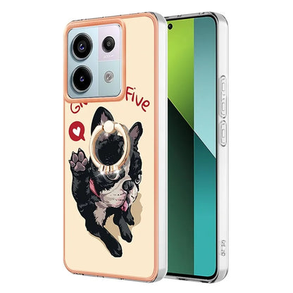 YB IMD Series-20 Style D for Xiaomi Redmi Note 13 Pro 5G / Poco X6 5G Case 2.0mm TPU Ring Kickstand Phone Cover