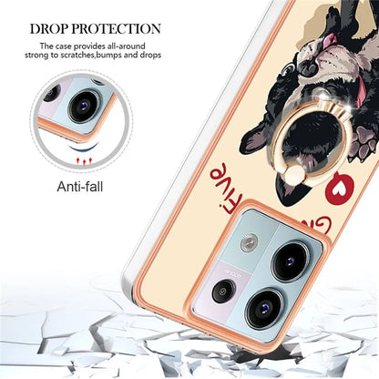 YB IMD Series-20 Style D for Xiaomi Redmi Note 13 Pro 5G / Poco X6 5G Case 2.0mm TPU Ring Kickstand Phone Cover