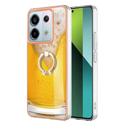 YB IMD Series-20 Style D for Xiaomi Redmi Note 13 Pro 5G / Poco X6 5G Case 2.0mm TPU Ring Kickstand Phone Cover