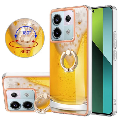 YB IMD Series-20 Style D for Xiaomi Redmi Note 13 Pro 5G / Poco X6 5G Case 2.0mm TPU Ring Kickstand Phone Cover