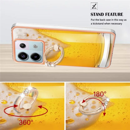 YB IMD Series-20 Style D for Xiaomi Redmi Note 13 Pro 5G / Poco X6 5G Case 2.0mm TPU Ring Kickstand Phone Cover