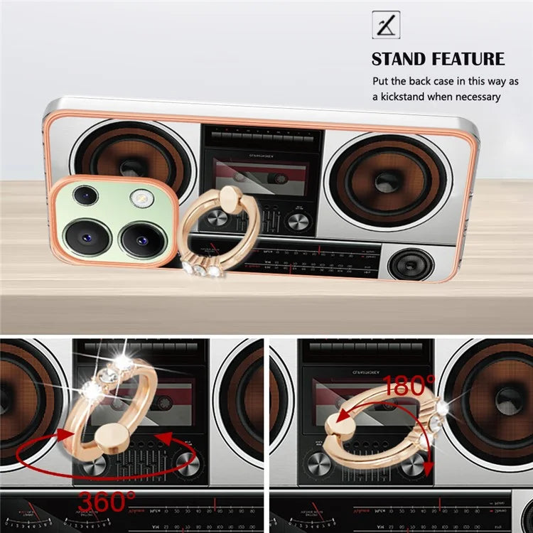 YB IMD Series-20 Style D for Xiaomi Redmi Note 13 4G Case Kickstand TPU Phone Cases Wholesale