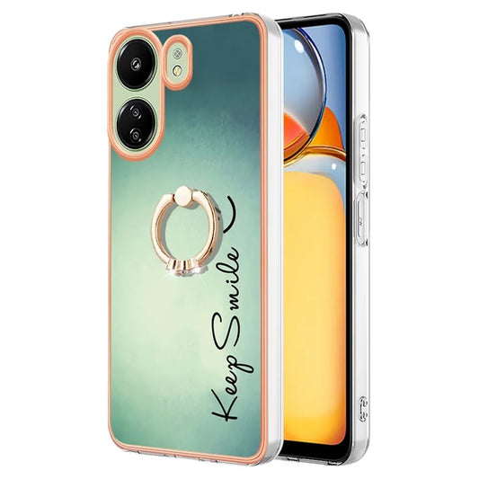 YB IMD Series-20 for Xiaomi Redmi 13C 4G / 13C 5G / 13R 5G / Poco M6 5G / Poco C65 4G TPU Back Case Ring Kickstand 2.0mm Cover