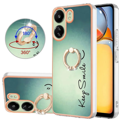 YB IMD Series-20 for Xiaomi Redmi 13C 4G / 13C 5G / 13R 5G / Poco M6 5G / Poco C65 4G TPU Back Case Ring Kickstand 2.0mm Cover
