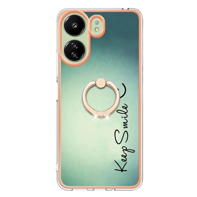 YB IMD Series-20 for Xiaomi Redmi 13C 4G / 13C 5G / 13R 5G / Poco M6 5G / Poco C65 4G TPU Back Case Ring Kickstand 2.0mm Cover