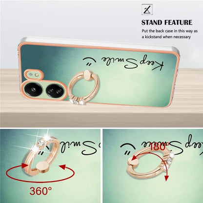 YB IMD Series-20 for Xiaomi Redmi 13C 4G / 13C 5G / 13R 5G / Poco M6 5G / Poco C65 4G TPU Back Case Ring Kickstand 2.0mm Cover