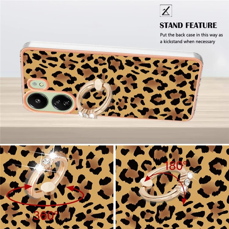YB IMD Series-20 for Xiaomi Redmi 13C 4G / 13C 5G / 13R 5G / Poco M6 5G / Poco C65 4G TPU Back Case Ring Kickstand 2.0mm Cover