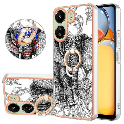 YB IMD Series-20 for Xiaomi Redmi 13C 4G / 13C 5G / 13R 5G / Poco M6 5G / Poco C65 4G TPU Back Case Ring Kickstand 2.0mm Cover