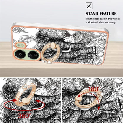 YB IMD Series-20 for Xiaomi Redmi 13C 4G / 13C 5G / 13R 5G / Poco M6 5G / Poco C65 4G TPU Back Case Ring Kickstand 2.0mm Cover
