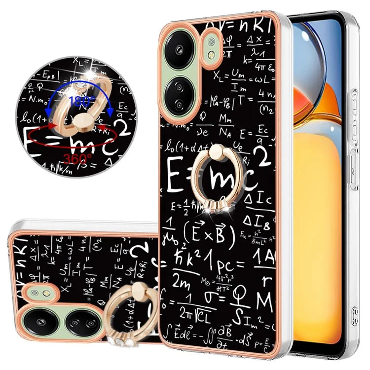 YB IMD Series-20 for Xiaomi Redmi 13C 4G / 13C 5G / 13R 5G / Poco M6 5G / Poco C65 4G TPU Back Case Ring Kickstand 2.0mm Cover