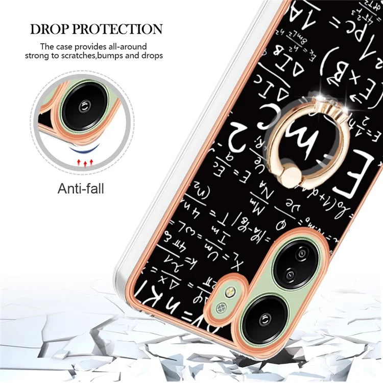 YB IMD Series-20 for Xiaomi Redmi 13C 4G / 13C 5G / 13R 5G / Poco M6 5G / Poco C65 4G TPU Back Case Ring Kickstand 2.0mm Cover