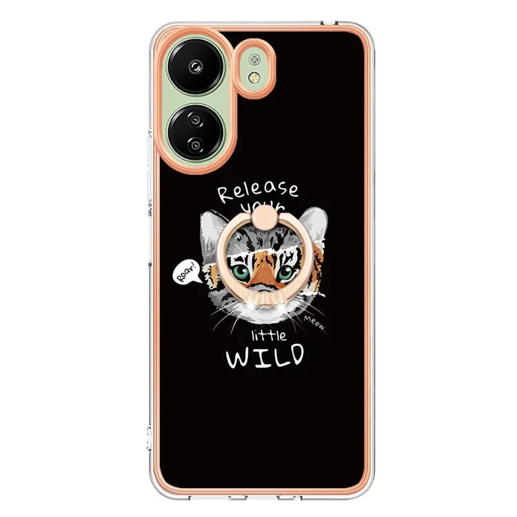 YB IMD Series-20 for Xiaomi Redmi 13C 4G / 13C 5G / 13R 5G / Poco M6 5G / Poco C65 4G TPU Back Case Ring Kickstand 2.0mm Cover