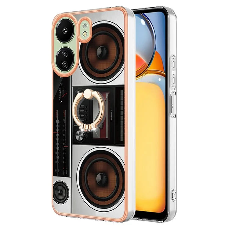 YB IMD Series-20 for Xiaomi Redmi 13C 4G / 13C 5G / 13R 5G / Poco M6 5G / Poco C65 4G TPU Back Case Ring Kickstand 2.0mm Cover