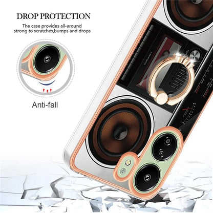 YB IMD Series-20 for Xiaomi Redmi 13C 4G / 13C 5G / 13R 5G / Poco M6 5G / Poco C65 4G TPU Back Case Ring Kickstand 2.0mm Cover