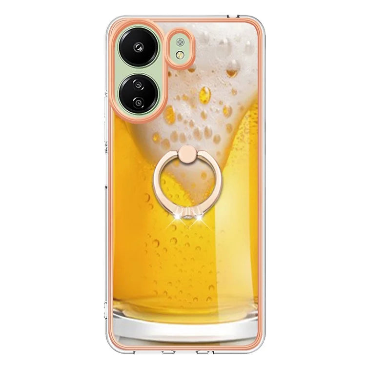 YB IMD Series-20 for Xiaomi Redmi 13C 4G / 13C 5G / 13R 5G / Poco M6 5G / Poco C65 4G TPU Back Case Ring Kickstand 2.0mm Cover