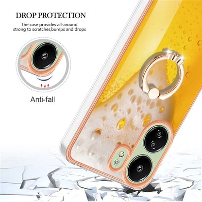 YB IMD Series-20 for Xiaomi Redmi 13C 4G / 13C 5G / 13R 5G / Poco M6 5G / Poco C65 4G TPU Back Case Ring Kickstand 2.0mm Cover