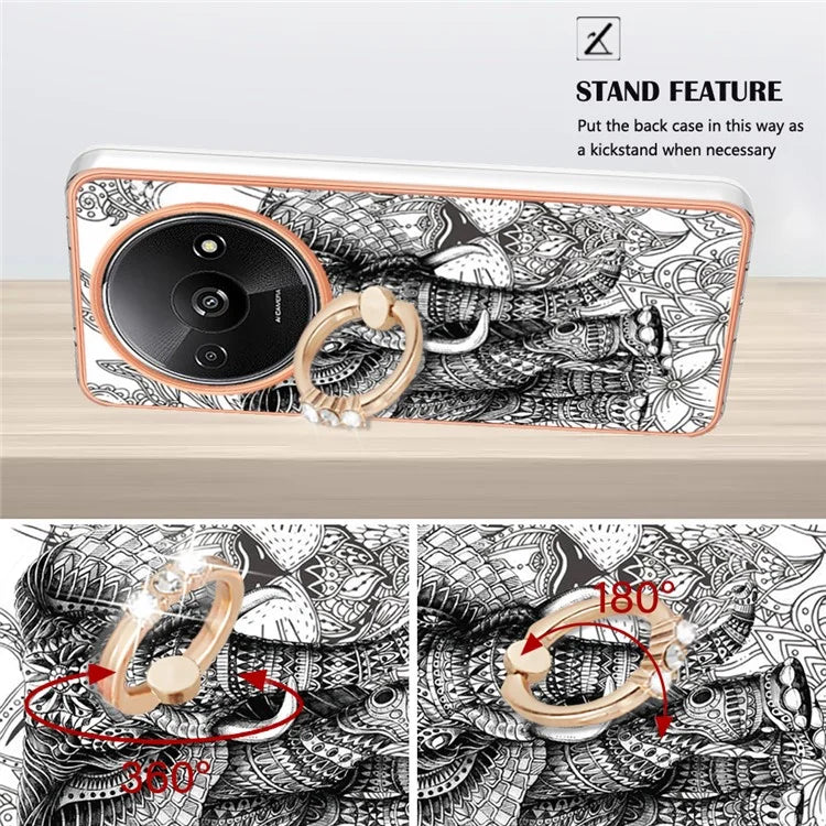 YB IMD Series-20 Style D for Xiaomi Redmi A3 / Poco C61 4G Case 2.0mm TPU Electroplating Edges Phone Cover