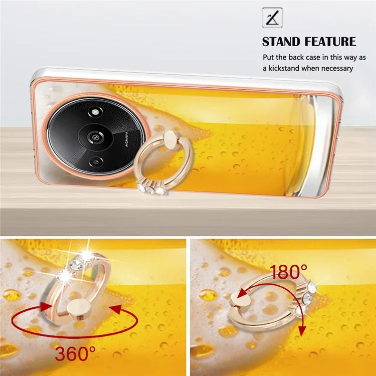 YB IMD Series-20 Style D for Xiaomi Redmi A3 / Poco C61 4G Case 2.0mm TPU Electroplating Edges Phone Cover