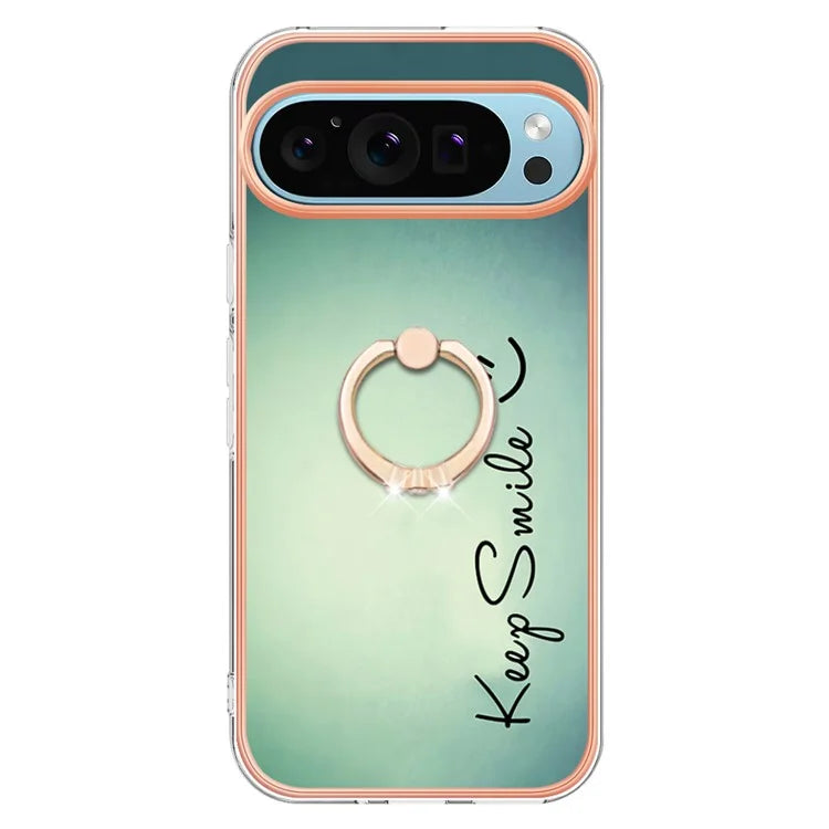 YB IMD Series-20 Style D for Google Pixel 9 / Pixel 9 Pro Case Electroplating 2.0mm TPU Protective Shell with Kickstand