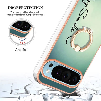 YB IMD Series-20 Style D for Google Pixel 9 / Pixel 9 Pro Case Electroplating 2.0mm TPU Protective Shell with Kickstand