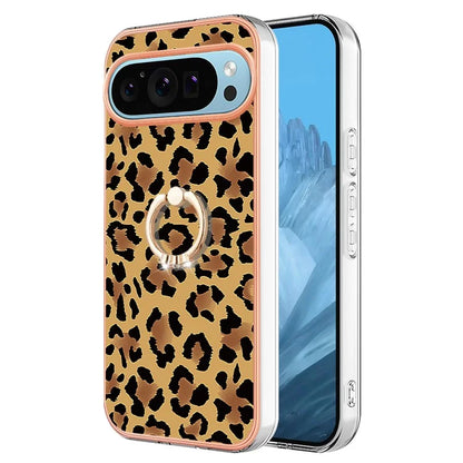YB IMD Series-20 Style D for Google Pixel 9 / Pixel 9 Pro Case Electroplating 2.0mm TPU Protective Shell with Kickstand
