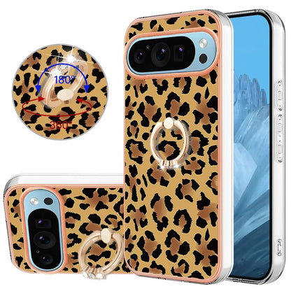 YB IMD Series-20 Style D for Google Pixel 9 / Pixel 9 Pro Case Electroplating 2.0mm TPU Protective Shell with Kickstand