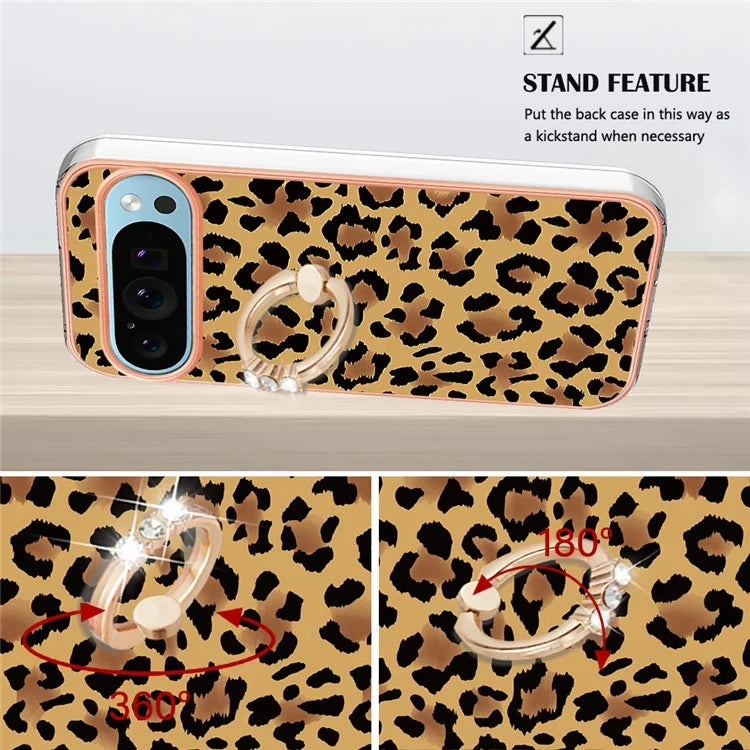 YB IMD Series-20 Style D for Google Pixel 9 / Pixel 9 Pro Case Electroplating 2.0mm TPU Protective Shell with Kickstand