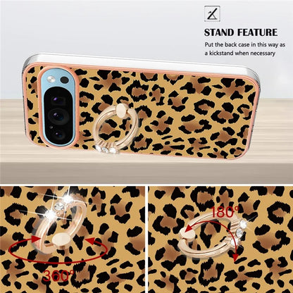 YB IMD Series-20 Style D for Google Pixel 9 / Pixel 9 Pro Case Electroplating 2.0mm TPU Protective Shell with Kickstand