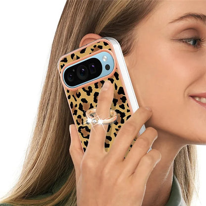 YB IMD Series-20 Style D for Google Pixel 9 / Pixel 9 Pro Case Electroplating 2.0mm TPU Protective Shell with Kickstand