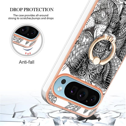 YB IMD Series-20 Style D for Google Pixel 9 / Pixel 9 Pro Case Electroplating 2.0mm TPU Protective Shell with Kickstand