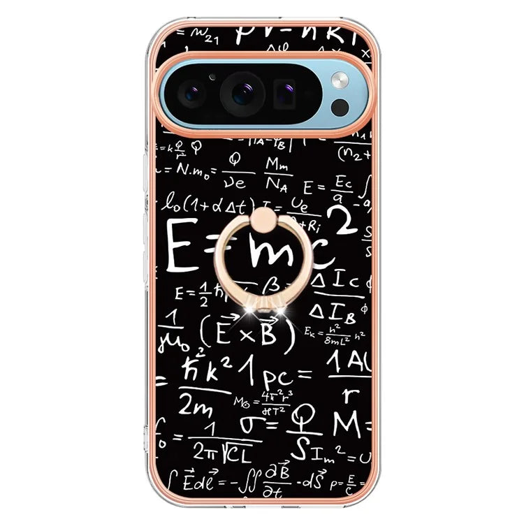 YB IMD Series-20 Style D for Google Pixel 9 / Pixel 9 Pro Case Electroplating 2.0mm TPU Protective Shell with Kickstand
