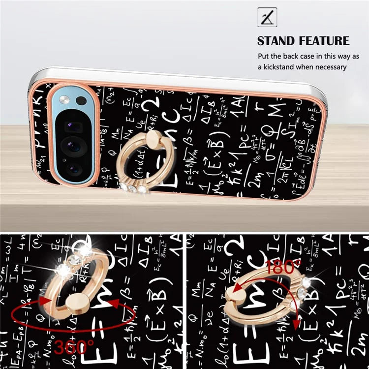 YB IMD Series-20 Style D for Google Pixel 9 / Pixel 9 Pro Case Electroplating 2.0mm TPU Protective Shell with Kickstand